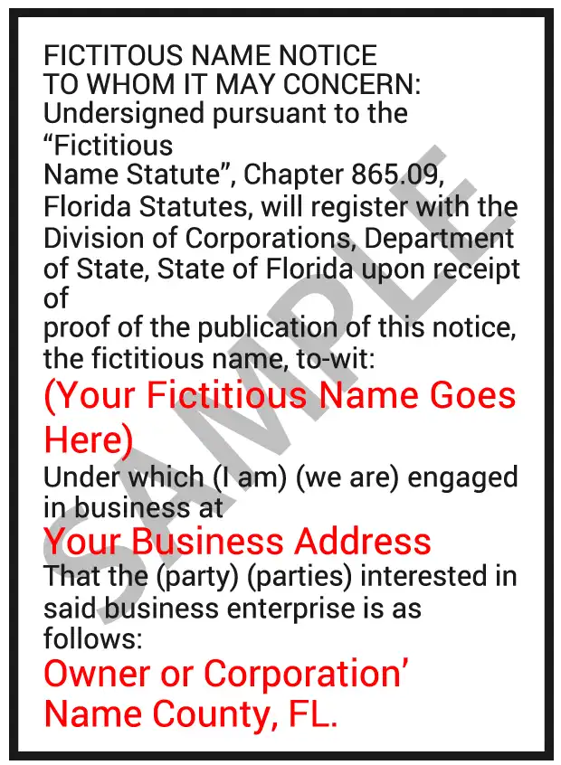 Fictitious Name Service